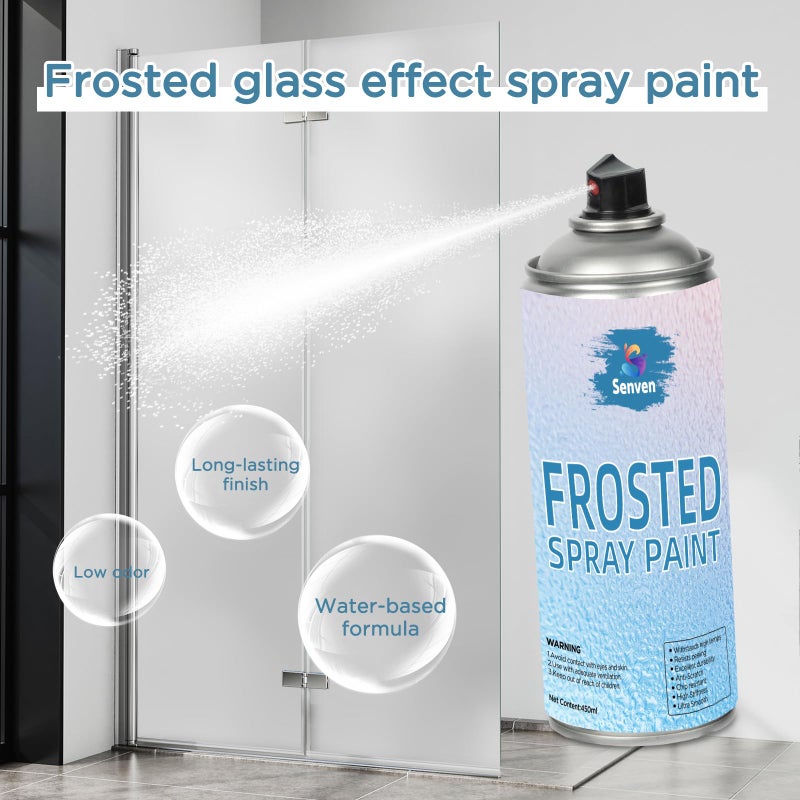 SENVEN Glass Frosted Spray Paint Translucent 16oz, Frosted Paint for Windows Privacy Glass Frosting for Home Bathroom Door Kitchen and Office Window Frosting, Peep-Proof & UV Blocking Anti-Glare - Image 3